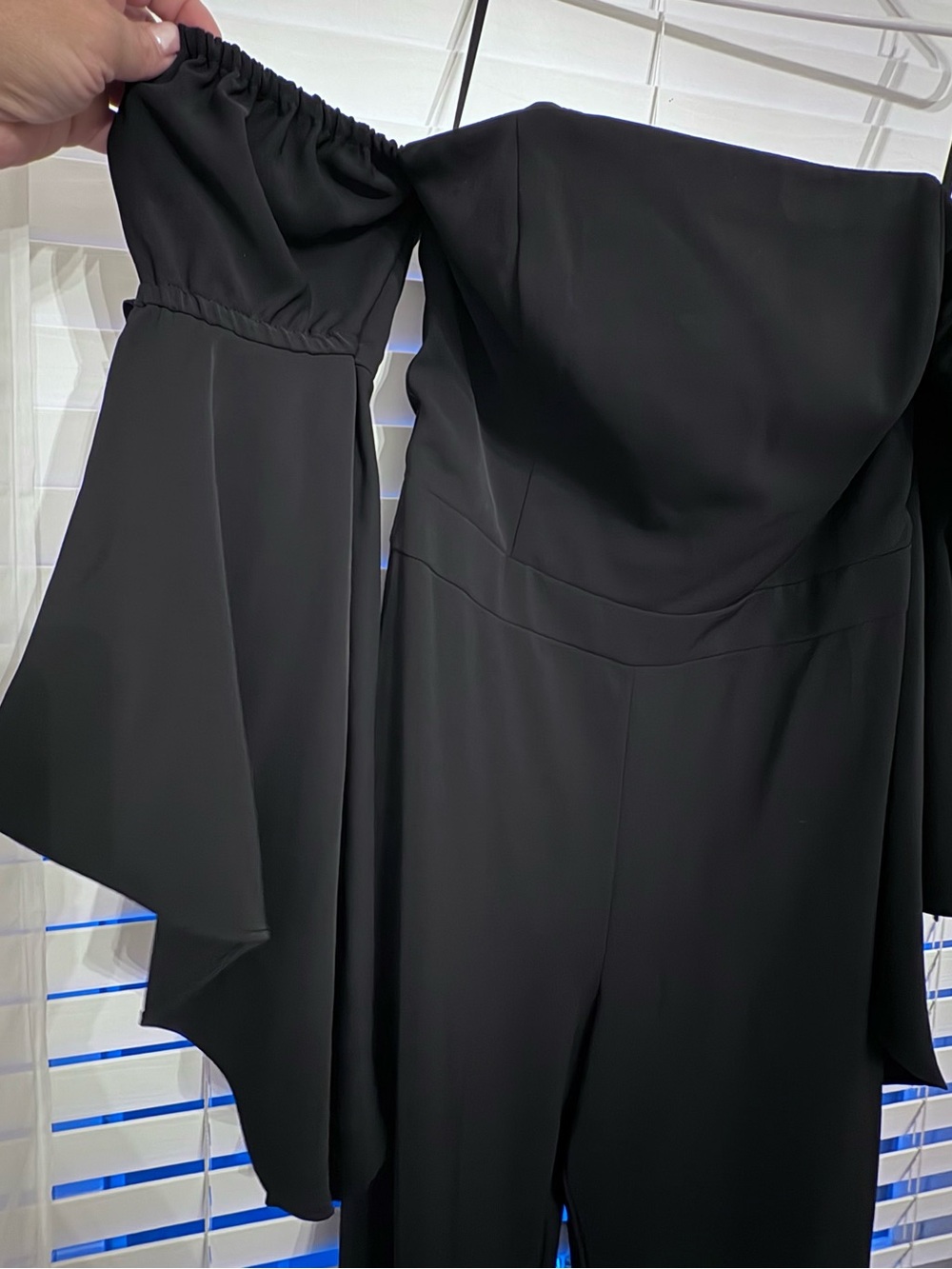 White House black market Black Off-Shoulder Wide-Leg Jumpsuit - Picture 6 of 10